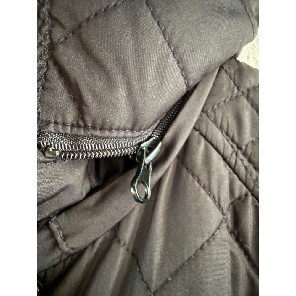 Lauren Ralph Lauren Womens Black Quilted Hooded Parka Jacket Medium RN41381 - Picture 8 of 11